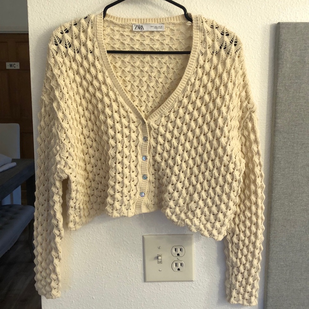 Zara cream chunky knit sweater
